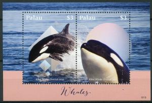 Palau Marine Animals Stamps 2018 MNH Whales Killer Whale Orca 2v S/S 