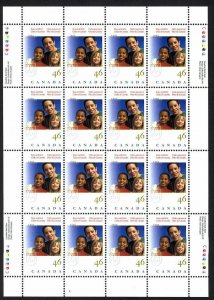 BOYS & GIRLS CLUBS OF CANADA = Miniature Sheet of 16 Canada 2000 #1857 MNH