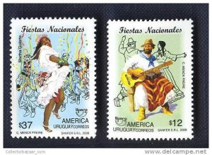 AMERICA UPAEP 2008 URUGUAY STAMP MUSIC DANCE CARNIVAL