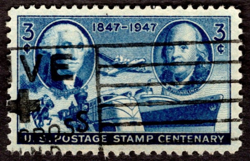 1947, US 3c, Washington and Franklin, Used, Sc 947