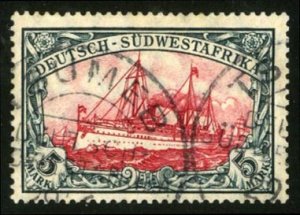 German Colonies, German South West Africa #34 (Mi. 32AB) Cat€450, 1906-19 5...