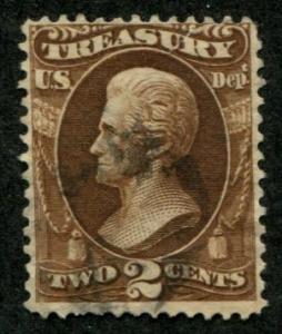 USA SC# O73  Jackson - Dept of Treasury 2c canceled