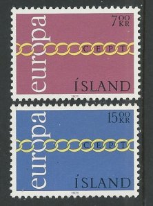 Iceland # 429-30  Europa 1971   (2) Mint NH