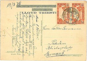 24070 - AOF SENEGAL - POSTAL HISTORY - postcard to Germany 1938-