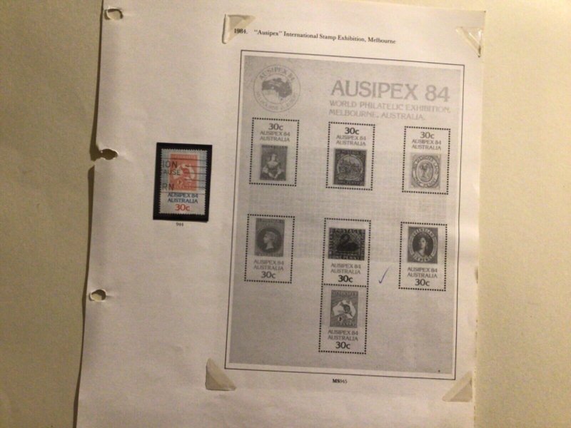 Australian 1984 Ausipex large stamps sheet cover A10177