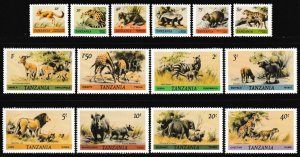 EDSROOM-17170 Tanzania 161-174 MNH 1980 Complete Animals