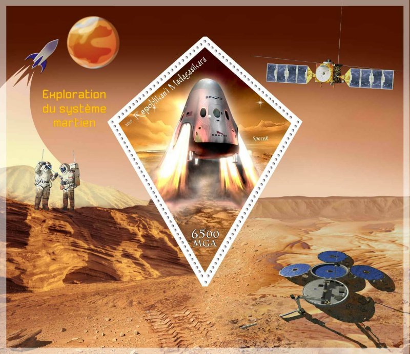 2018 Exploration of Mars SpaceX planets rockets