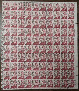 US #1288, 15¢ Oliver Wendall Holmes, Complete sheet of 100, og, NH, VF