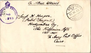 Egypt Soldier's Free Mail 1941 Egypt 37, Postage Prepaid South African Army P...