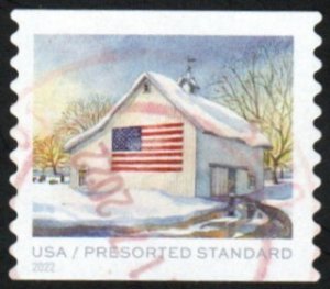 SC# 5685 - (10c) - Flags on Barns - Winter - USED Single - Off Paper