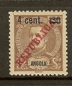 Angola, Scott #224, 4c on Overprinted 130r King Carlos, MH