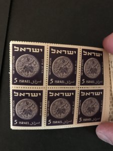 Israel 1949-50 Booklet Bale #B8, Printed back cover, MNH, 9 photos, CV $25