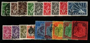 NYASALAND SG130/43 1938-44 DEFINITIVE SET FINE USED