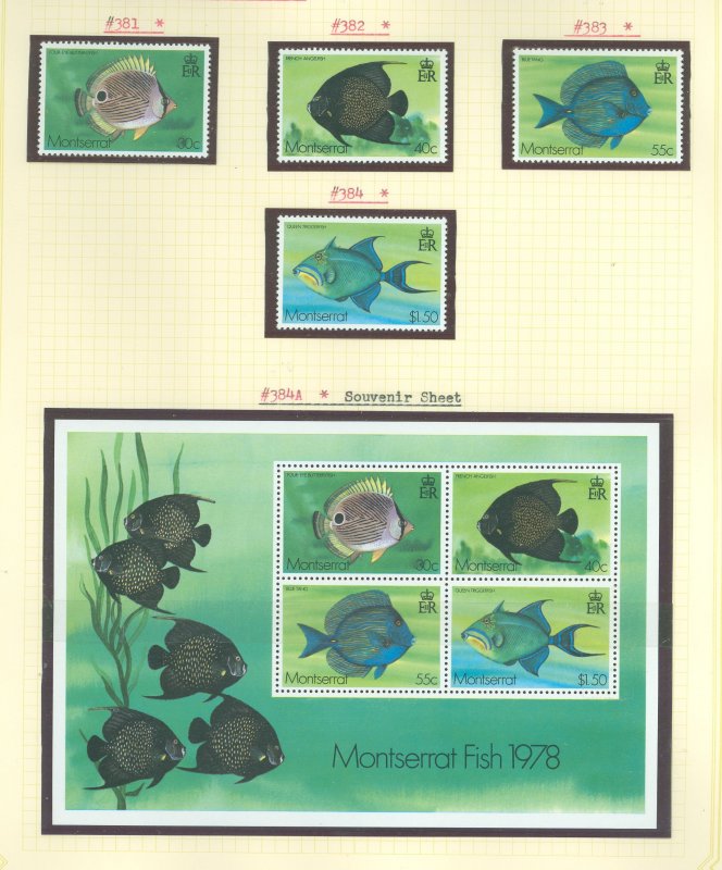 Montserrat #370-384a Mint (NH) Single (Complete Set) (Queen)