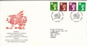 Great Britain FDC 1997 Scott #WMMH70, 74, 82, 92 Machins Cardiff cancel