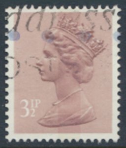 GB  Machin 3½p SG X860  1 band Used SC# MH40  see scans & details