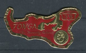 TONGA; 1964 Pan Pacific Association Airmail Map issue Mint hinged 3s.6d. value