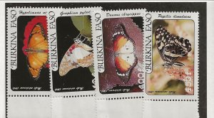 BURKINA FASO Sc C305-8 NH issue of 1984 - BUTTERFLIES 