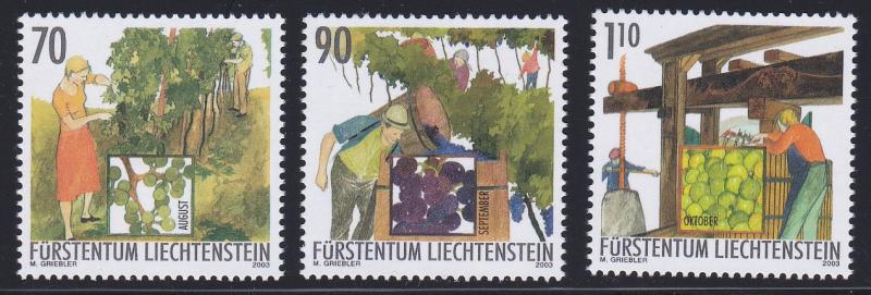 Liechtenstein # 1259-1261, Viticulture Seasons, NH, 1/2 Cat.