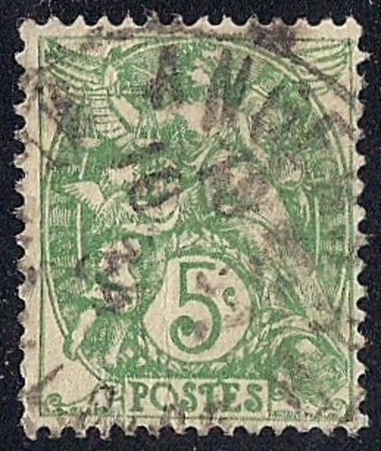 France #113 5C Liberty, Green, Stamp used F-VF 