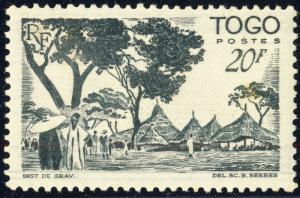 TOGO - 1947 -Yv.252 / Mi.211 20fr vert-noir - Neuf*