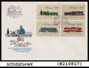 PORTUGAL - 1981 RAILWAY LOCOMOTIVES / TRAINS - 4V - FDC