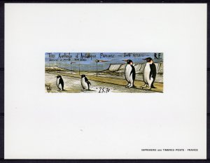 FSAT 1992 Sc#C123 PENGUINS DUMONT d'URVILLE BASE DELUXE SOUVENIR SHEET IMPERF.