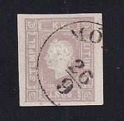 Austria  #P6    used  1859   newspaper stamp   monarchy  (1kr) lilac