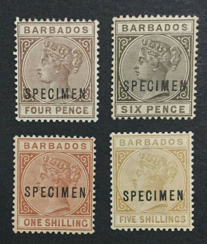 MOMEN: BARBADOS SG #99s-103s SPECIMEN MINT OG H/1NH(1sh) LOT #191444-263