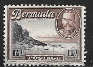 Bermuda 107: 1.5p South Shore near Spanish Rock, used, F-VF