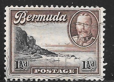 Bermuda 107: 1.5p South Shore near Spanish Rock, used, F-VF