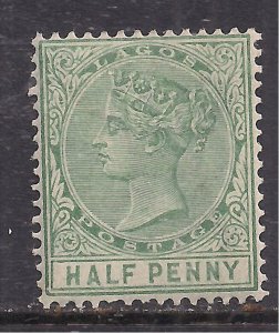 Lagos 1884 QV 1/2d Dull Green MM SG 21 ( G1016 )