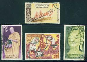 LAOS Scott C27-30 1957 used CTO Airmail set CV $5.95