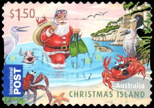 Christmas Island 500  - Used - $1.50 Christmas/Santa/Crab/Bird (2011) (cv $4.00)