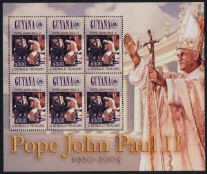 Guyana 3903a MNH Pope John Paul II, Ronald Reagan