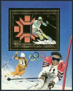 Chad 447B, MNH.Michel 975 Bl.161. Winter Olympics Sarajevo-1984.Slalom.