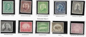 US# 692 -701 Rotary press printings  (MNH ) CV $137.25