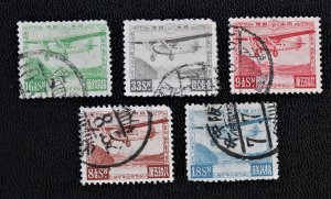 Japan C3-C7 Used Complete Air Mail Set 1929-34