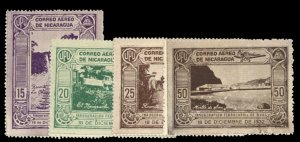 Nicaragua #C67-70 Cat$80, 1932 Rivas Railroad, four values, unused without gu...