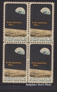 BOBPLATES #1371 Apollo 8 Block of 4 F-VF NH SCV=$1