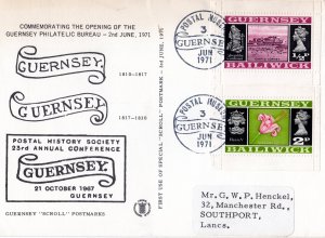 Guernsey 1971 OPENING OF THE GUERNSEY PHILATELIC BUREAU SPECIAL COVER