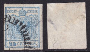 Lombardy Venetia - 1850 - Scott #6h - used - Coat of Arms