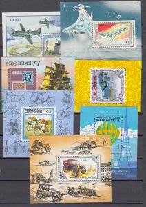 Z4276  jlstamp, 7 different Mongolia mnh s/s with several airmails