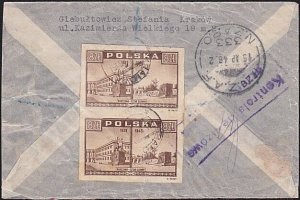 POLAND 1946 cover to New Zealand redirected to NZ Forces in Japan..........A8931