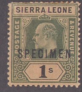 SPECIMEN overprint Sierra Leone: 1sh #73 Beautiful item!