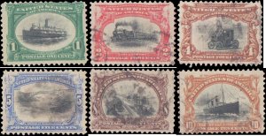 United States #294-299, Complete Set(6), 1cent a few thin perforations, 5cent...