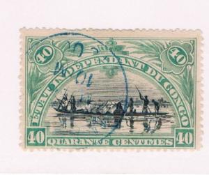 Belgian Congo  #28 Used Canoe (B0087)