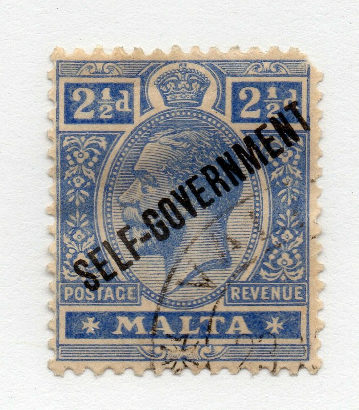 Malta - SG# 107 Cancelled w/gum / wmk crown CA  -  Lot 0320621