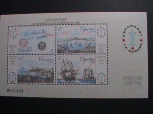 SPAIN 1987 SC#  2529 ESPAMER'87 STAMP EXHIBITION-SAILING SHIPS- MNH S/S VF