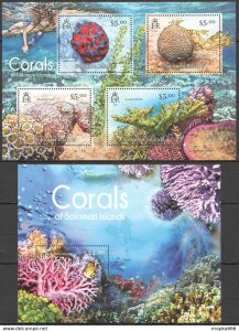 2012 Solomon Islands Corals Fish & Marine Life Fauna #1561-64+Bl106 ** Ls026